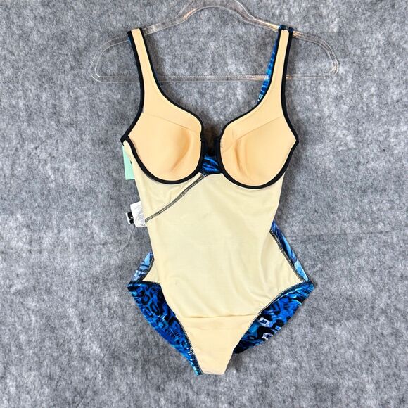 Miraclesuit Animal Kingdom 1pc Swimsuit Crossover Underwire Shirred Blue Teal - Picture 5 of 11